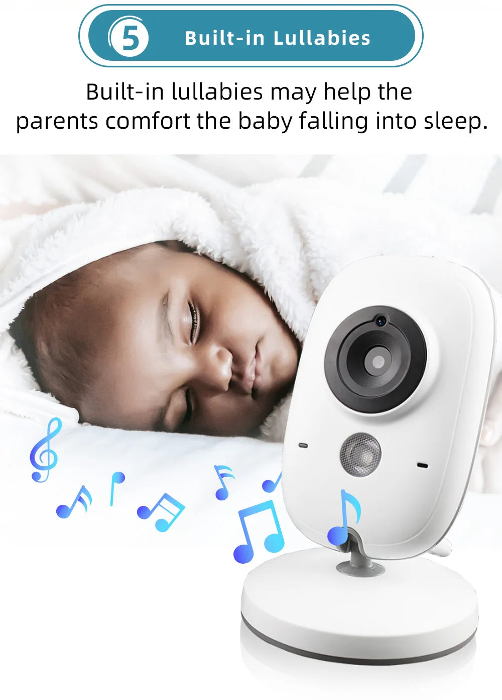 TakTark 3.2" Wireless Video Baby Monitor – Night Vision & Lullabies