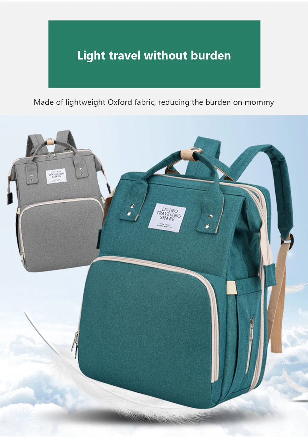 Lightweight Folding Mommy Bag with Crib – Baby Travel Backpack