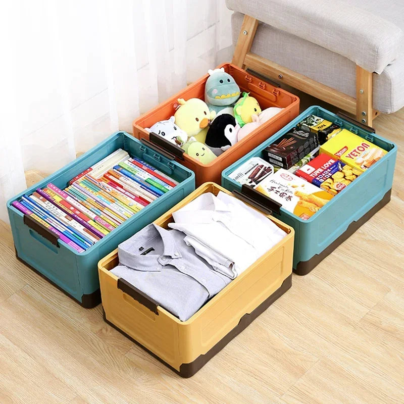 Foldable Plastic Storage Box with Lid – 1 PCS