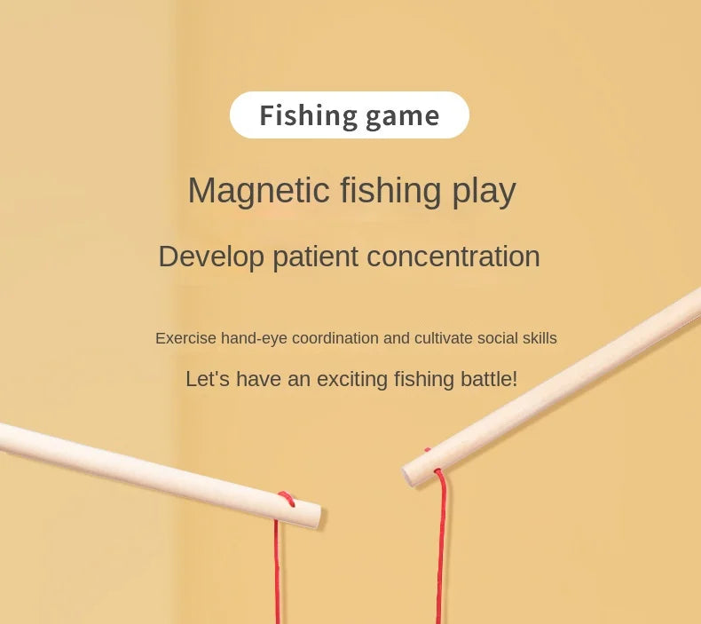 Montessori Wooden Fishing Toy – Marine Life Game