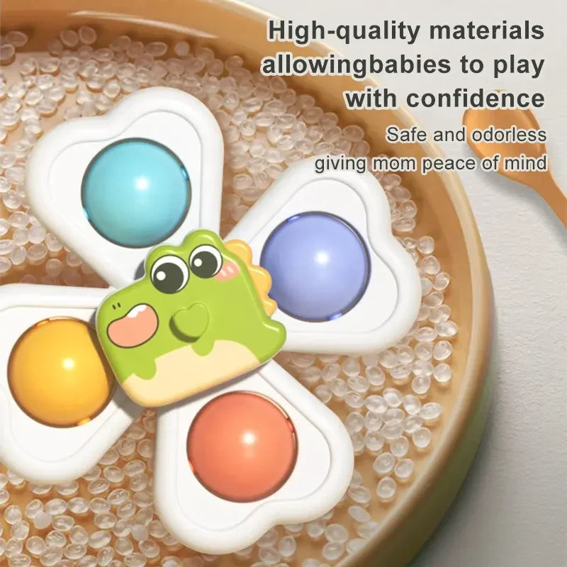 3-in-1 Suction Cup Spinner Toy – Teether, Rattle & Bath Toy