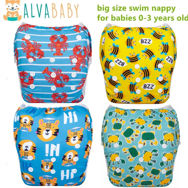 ALVABABY Reusable Swim Diaper – Big Size for Babies 0–3 Years