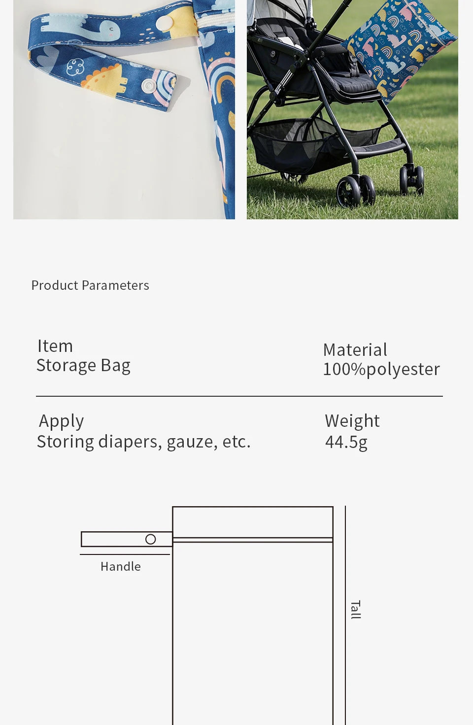Elinfant 2PCS Waterproof Wet Dry Hanging Bags for Travel & Diapers