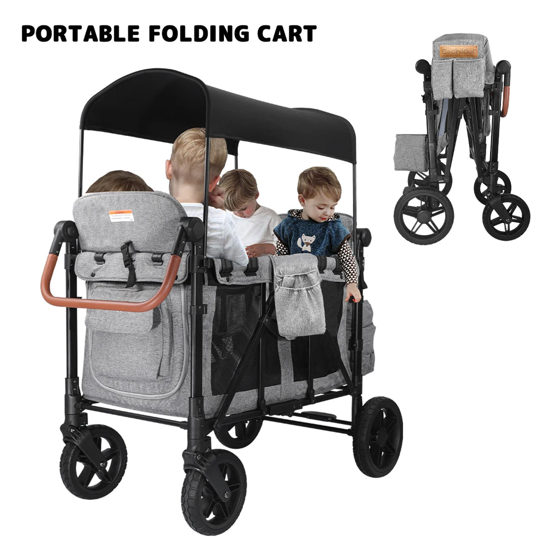 Foldable Portable Baby Stroller with Adjustable Handle