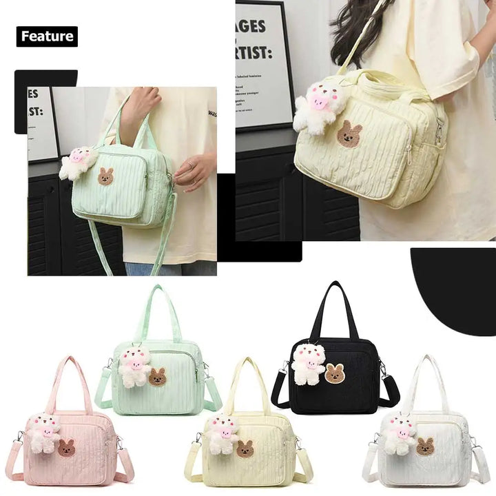 Baby Diaper Bag with Cartoon Pendant