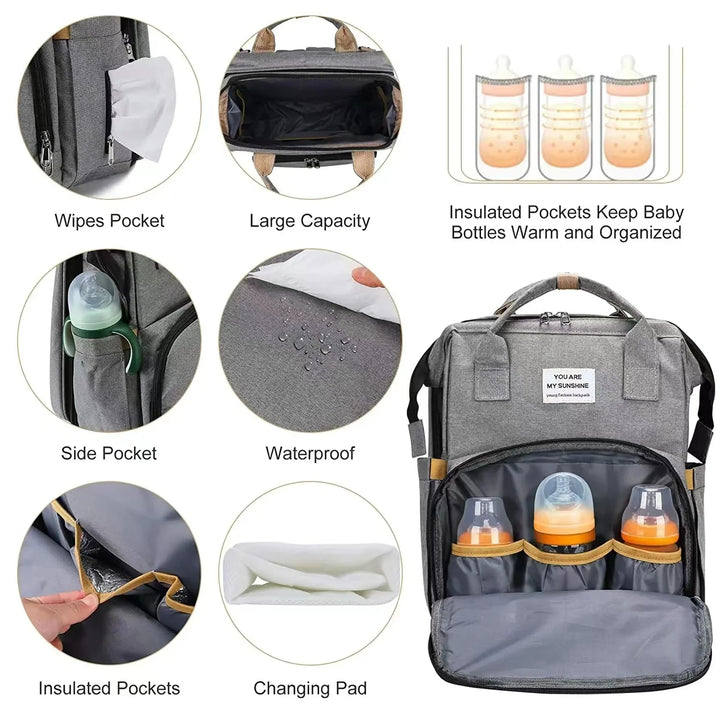 Foldable Diaper Bag with Changing Station
