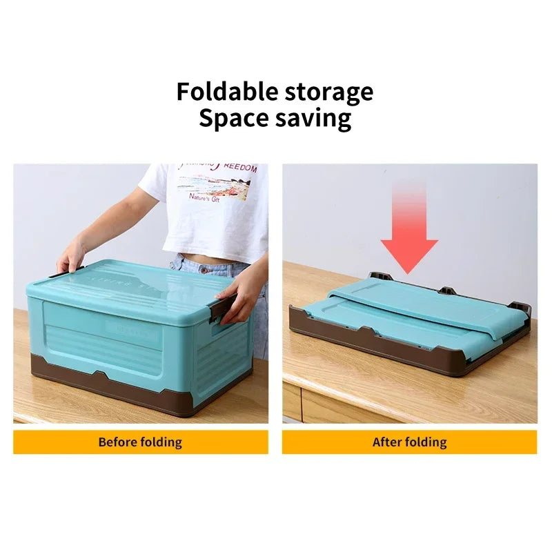 Foldable Plastic Storage Box with Lid – 1 PCS