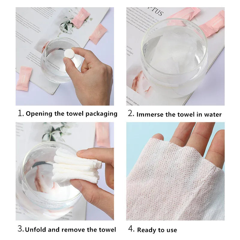 20/50PCS Mini Compressed Disposable Towels
