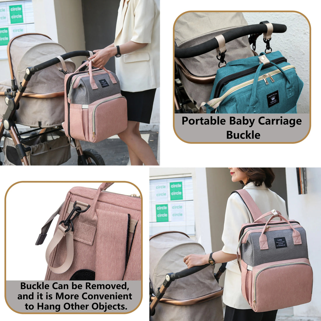 Portable Mommy Bag with Foldable Crib – Travel Diaper Backpack