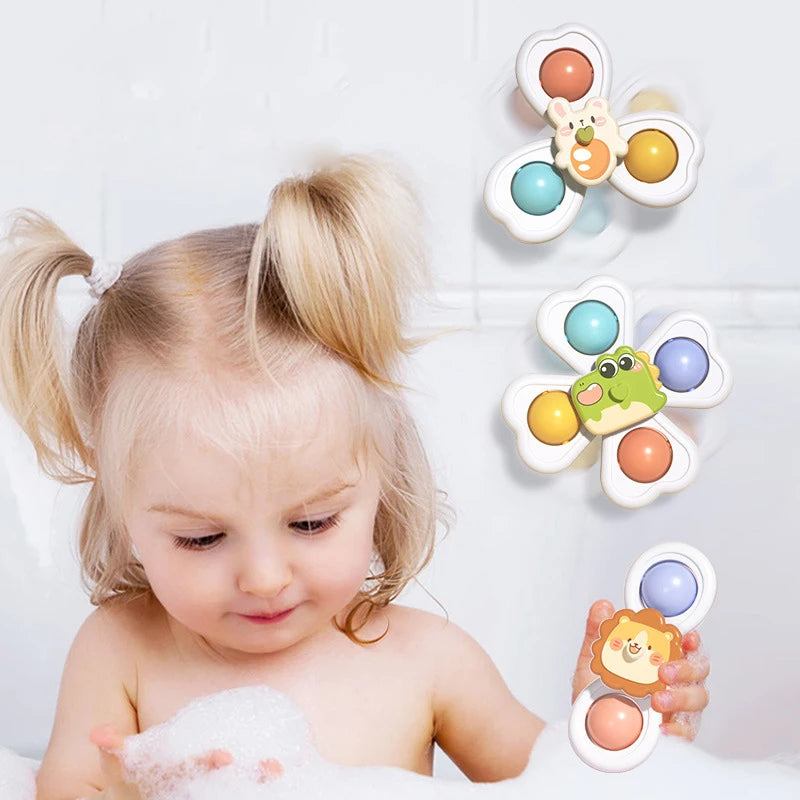3-in-1 Suction Cup Spinner Toy – Teether, Rattle & Bath Toy