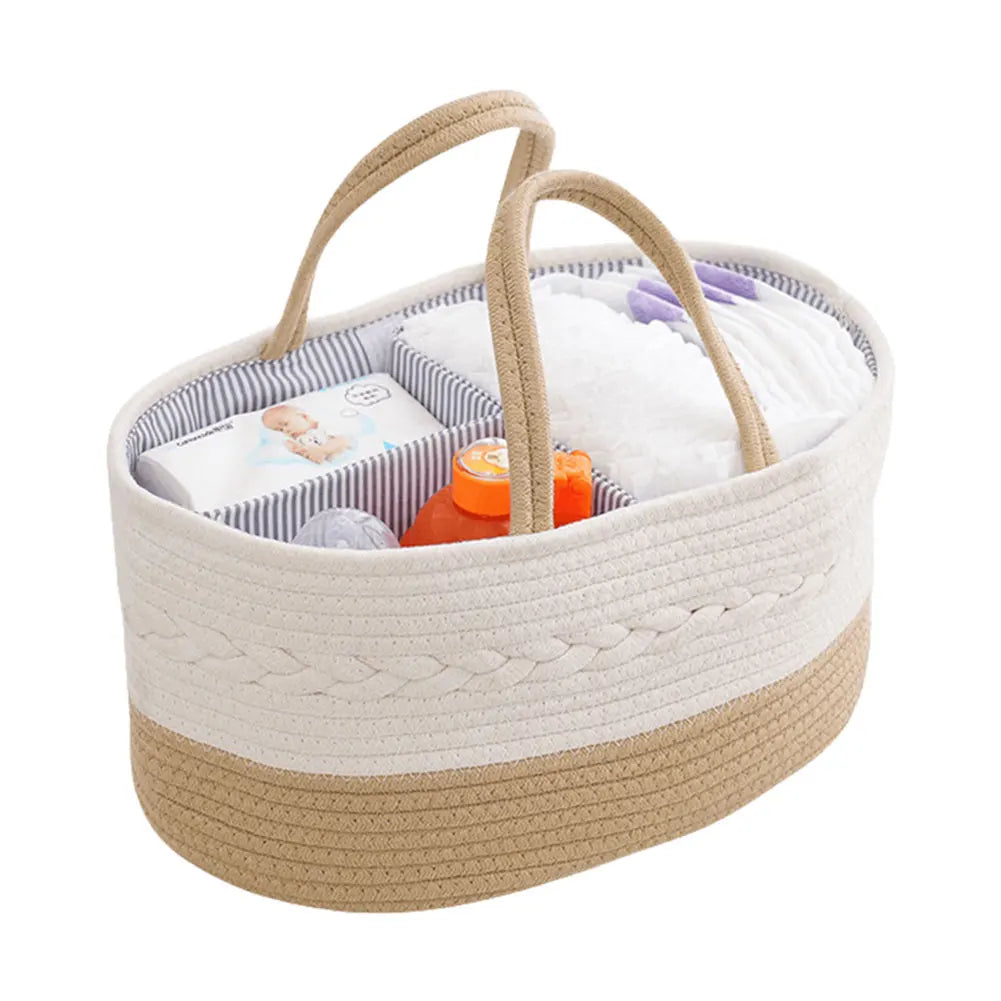 Cotton Rope Baby Diaper Caddy Organizer