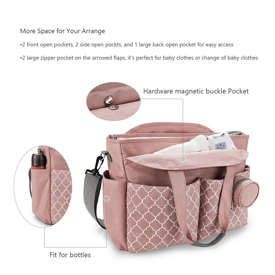 Adjustable Messenger Diaper Bag with Pacifier Holder