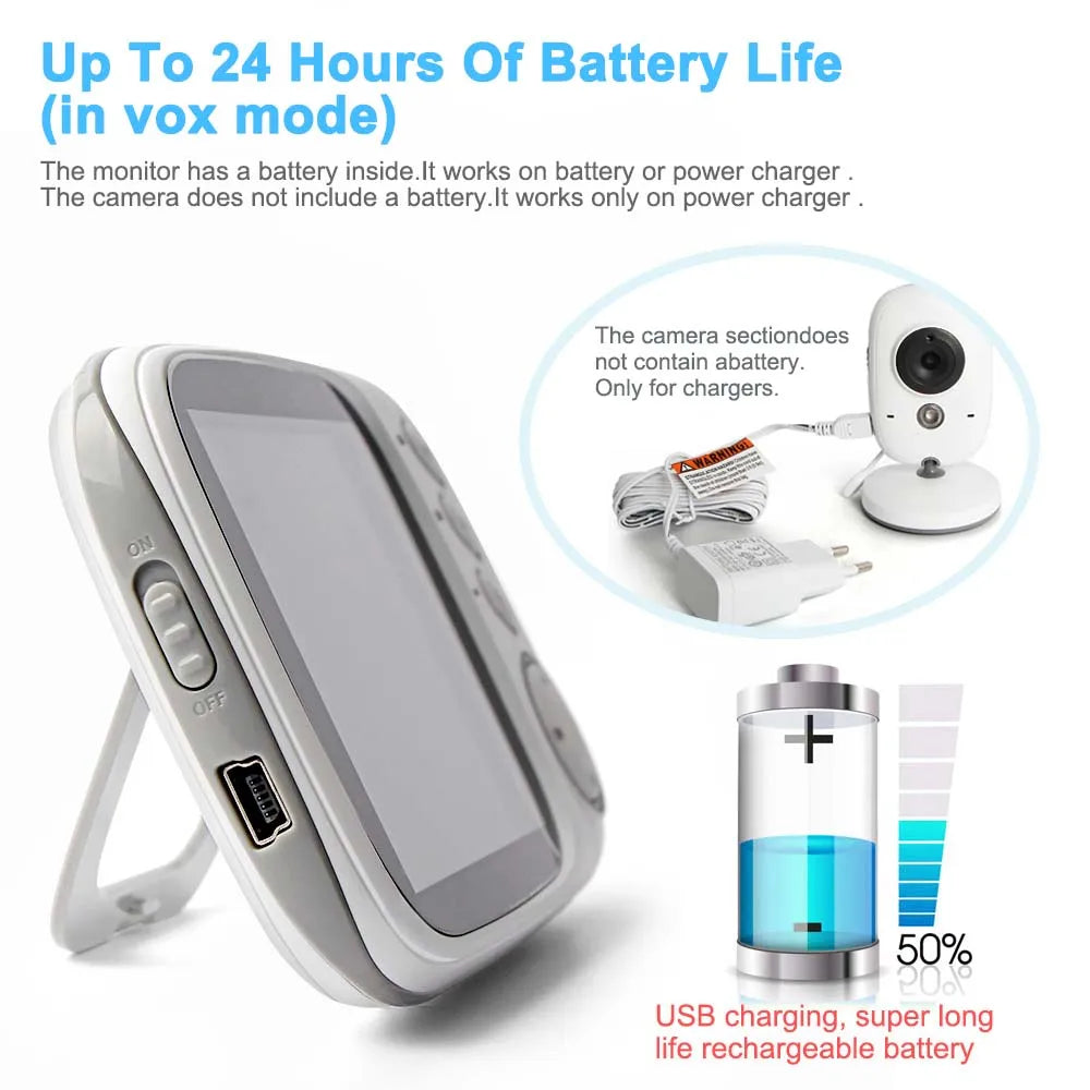 3.5" Video Baby Monitor with Night Vision