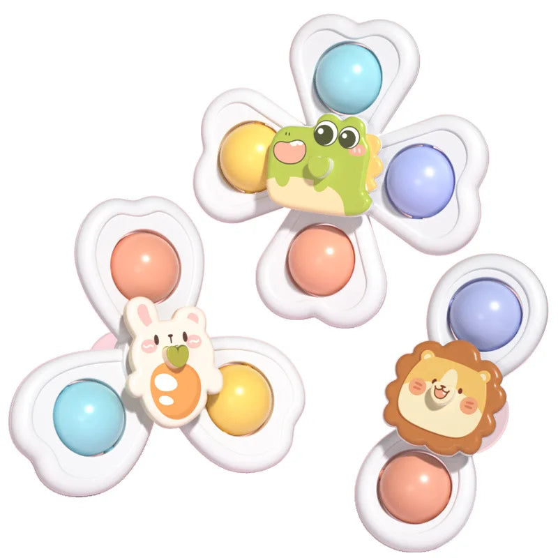 3-in-1 Suction Cup Spinner Toy – Teether, Rattle & Bath Toy