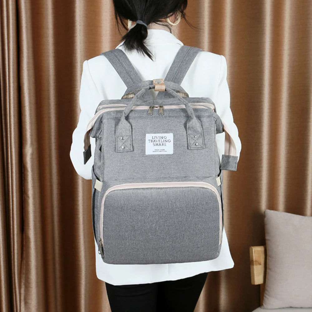 Lightweight Folding Mommy Bag with Crib – Baby Travel Backpack