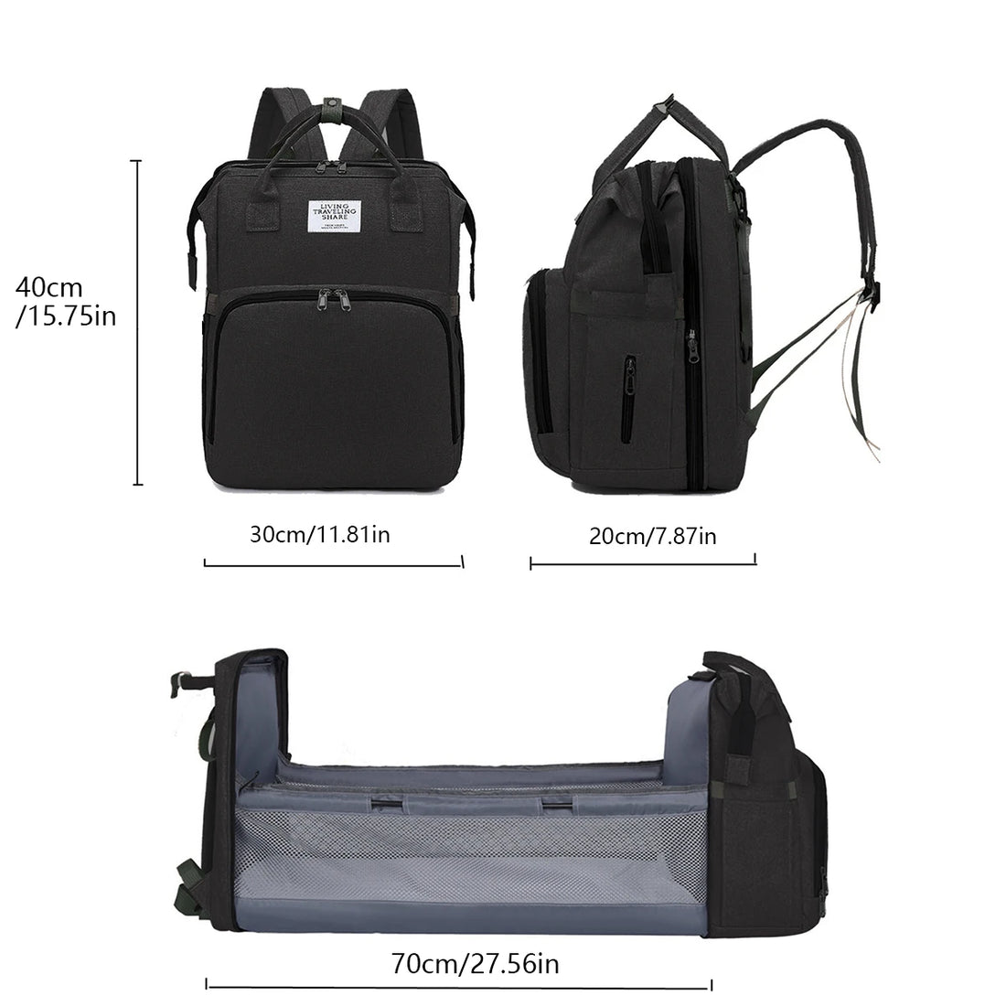 Foldable Diaper Bag with Changing Station