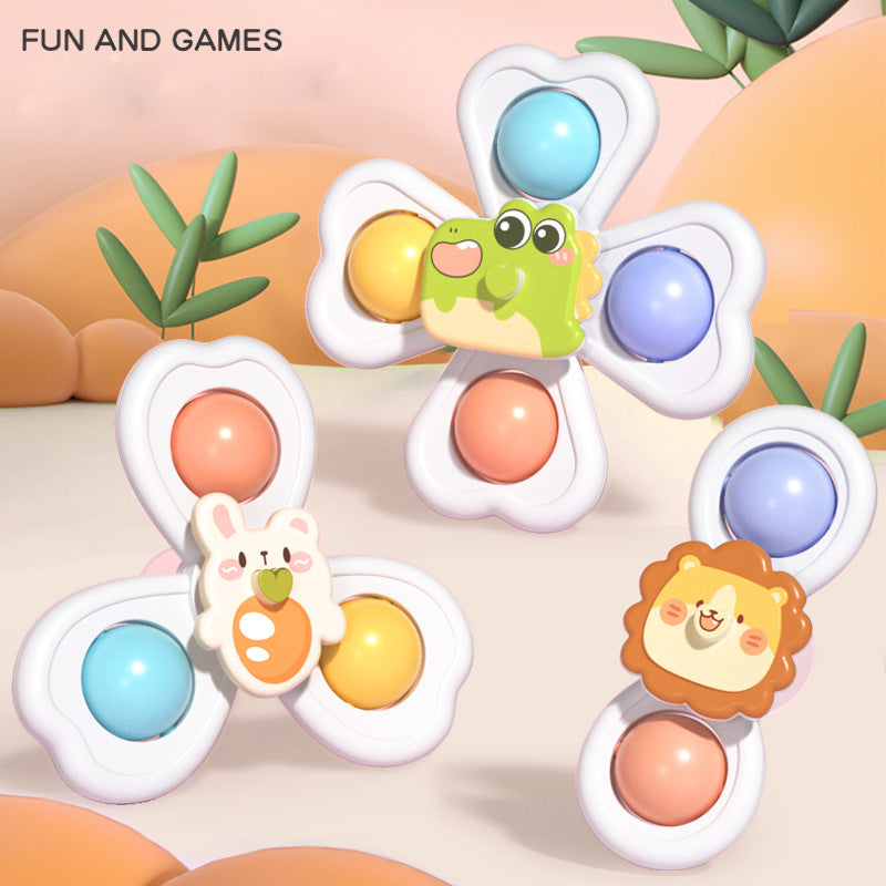 3-in-1 Suction Cup Spinner Toy – Teether, Rattle & Bath Toy